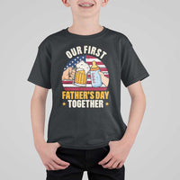 Patriotic Our First Fathers Day Together T Shirt For Kid Gift For New Dad