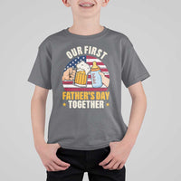 Patriotic Our First Fathers Day Together T Shirt For Kid Gift For New Dad