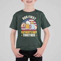 Patriotic Our First Fathers Day Together T Shirt For Kid Gift For New Dad