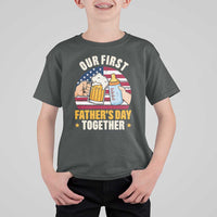 Patriotic Our First Fathers Day Together T Shirt For Kid Gift For New Dad