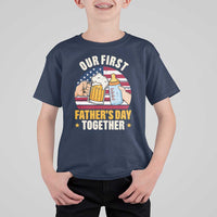 Patriotic Our First Fathers Day Together T Shirt For Kid Gift For New Dad