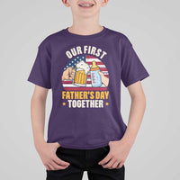 Patriotic Our First Fathers Day Together T Shirt For Kid Gift For New Dad