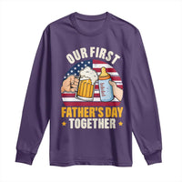 Patriotic Our First Fathers Day Together Long Sleeve Shirt Gift For New Dad