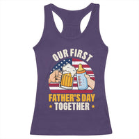 Patriotic Our First Fathers Day Together Racerback Tank Top Gift For New Dad
