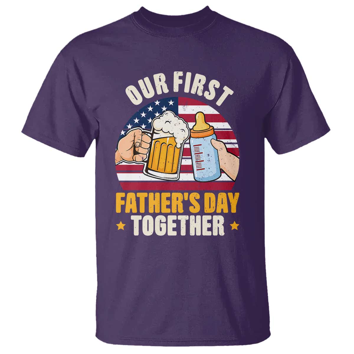 Patriotic Our First Fathers Day Together T Shirt Gift For New Dad