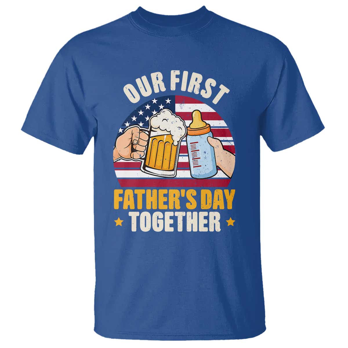 Patriotic Our First Fathers Day Together T Shirt Gift For New Dad