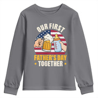 Patriotic Our First Fathers Day Together Youth Sweatshirt Gift For New Dad