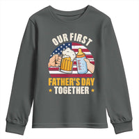 Patriotic Our First Fathers Day Together Youth Sweatshirt Gift For New Dad