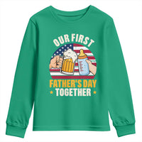Patriotic Our First Fathers Day Together Youth Sweatshirt Gift For New Dad