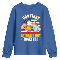 Patriotic Our First Fathers Day Together Youth Sweatshirt Gift For New Dad