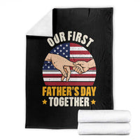 Our First Fathers Day Together Throw Blanket Patriotic New Dad Gift