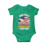 Our First Fathers Day Together Baby Onesie Patriotic New Dad Gift