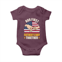 Our First Fathers Day Together Baby Onesie Patriotic New Dad Gift