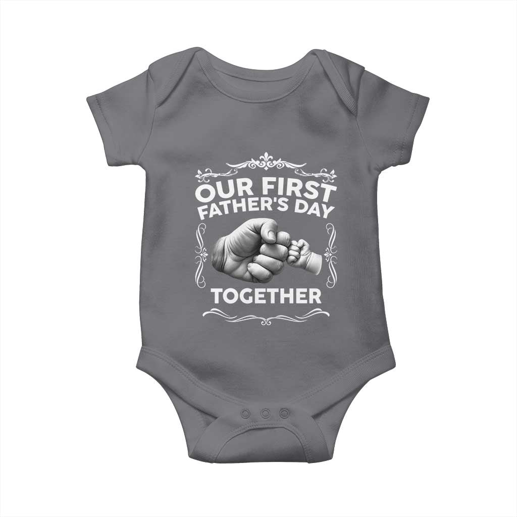 Proud New Dad Baby Onesie Our First Fathers Day Together Gift