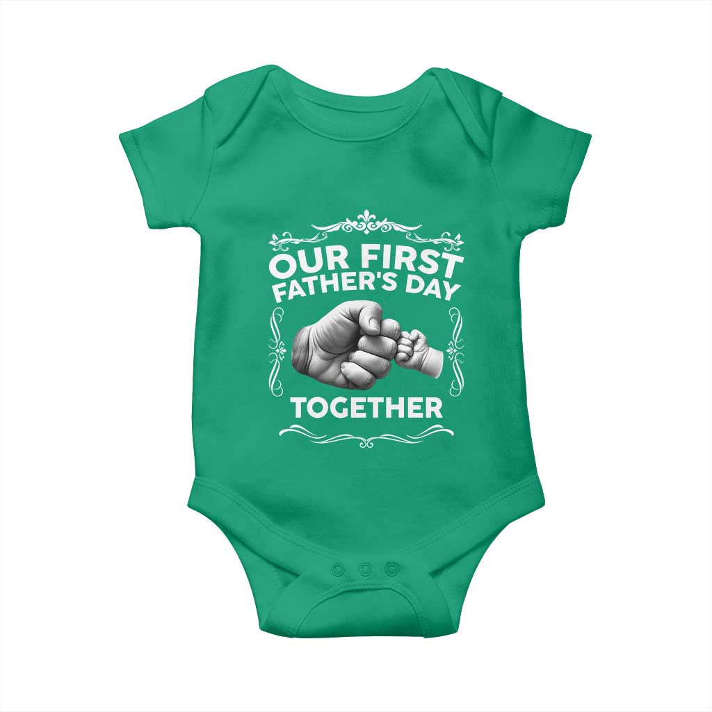 Proud New Dad Baby Onesie Our First Fathers Day Together Gift
