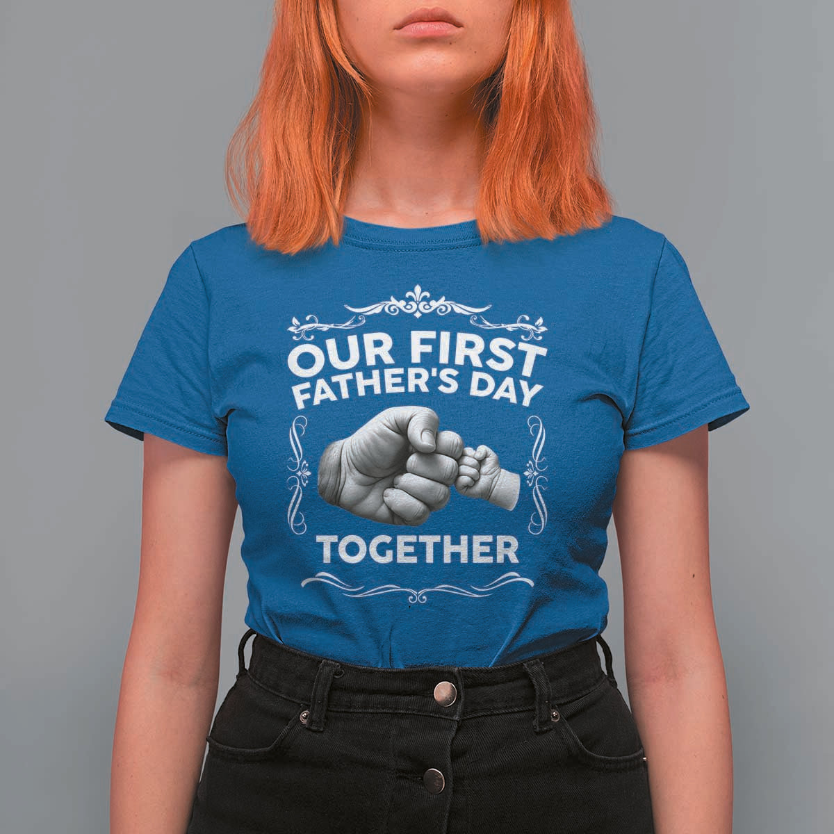 Proud New Dad T Shirt For Women Our First Fathers Day Together Gift