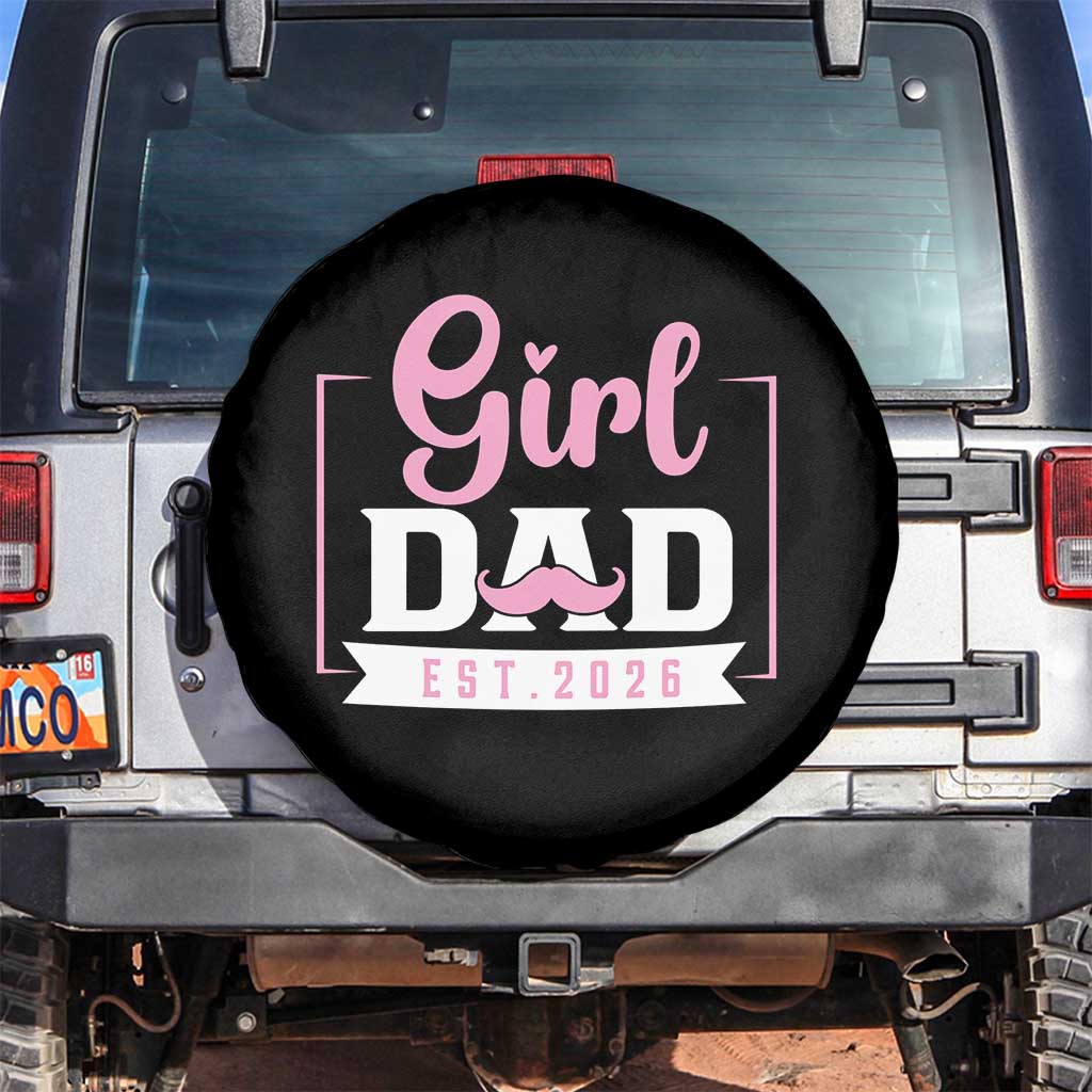 Girl Dad Est 2026 Spare Tire Cover Proud New Dad Gift