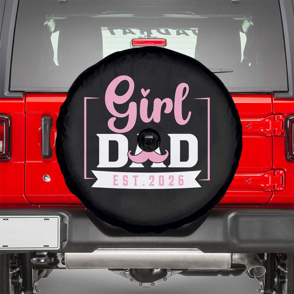 Girl Dad Est 2026 Spare Tire Cover Proud New Dad Gift