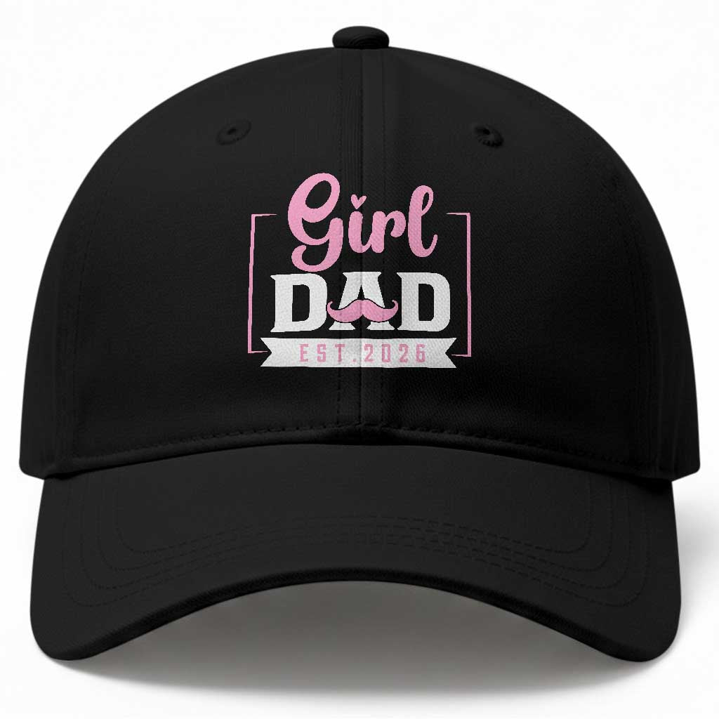 Girl Dad Est 2026 Baseball Cap Proud New Dad Gift