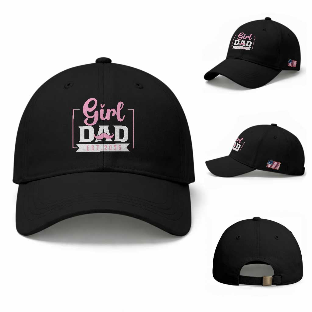 Girl Dad Est 2026 Baseball Cap Proud New Dad Gift