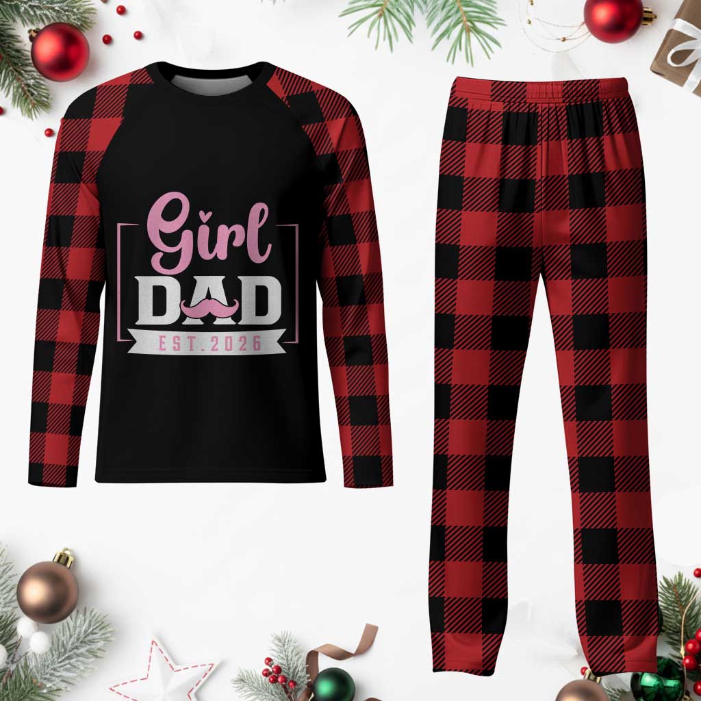 Girl Dad Est 2026 Plaid Pajama Set Proud New Dad Gift