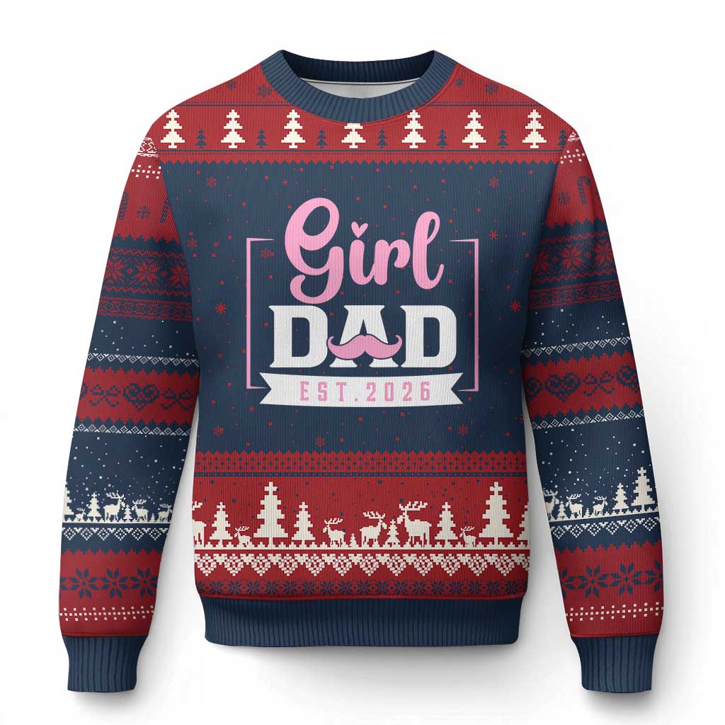 Girl Dad Est 2026 Ugly Christmas Sweater Proud New Dad Gift