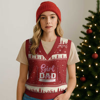 Girl Dad Est 2026 V-Neck Knit Sweater Vest Proud New Dad Gift