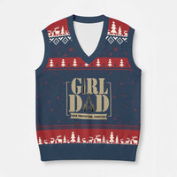 Girl Dad Her Protector Forever V-Neck Knit Sweater Vest New Dad Fathers Day Gift