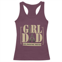 Girl Dad Her Protector Forever Racerback Tank Top New Dad Fathers Day Gift