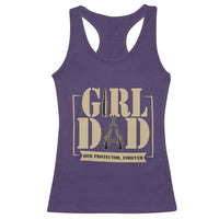 Girl Dad Her Protector Forever Racerback Tank Top New Dad Fathers Day Gift