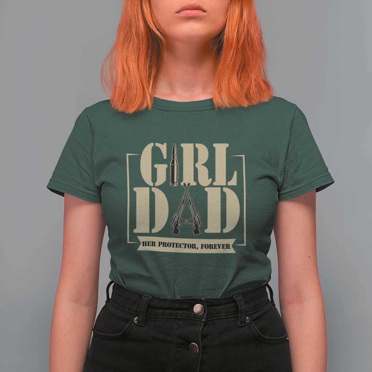 Girl Dad Her Protector Forever T Shirt For Women New Dad Fathers Day Gift