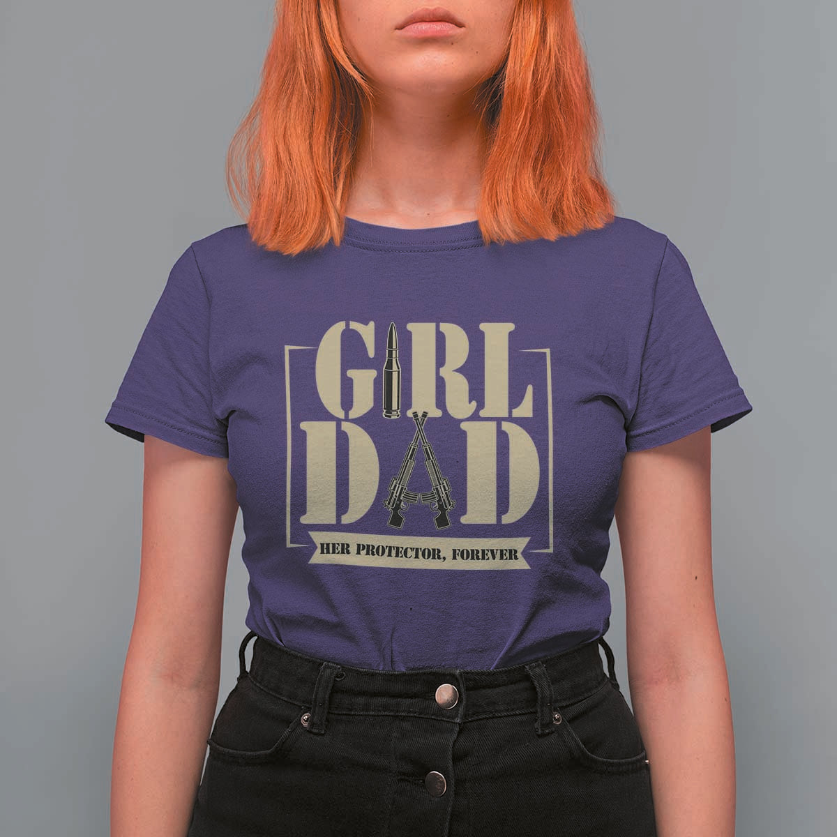 Girl Dad Her Protector Forever T Shirt For Women New Dad Fathers Day Gift