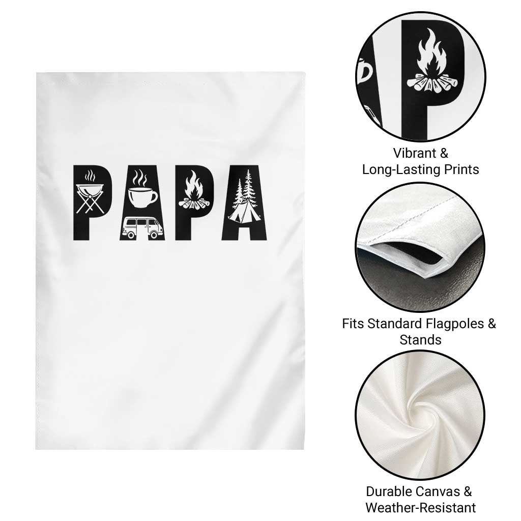 Camping Papa Garden Flag Camper Dad Fathers Day Gift
