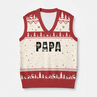 Camping Papa V-Neck Knit Sweater Vest Camper Dad Fathers Day Gift