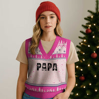 Camping Papa V-Neck Knit Sweater Vest Camper Dad Fathers Day Gift