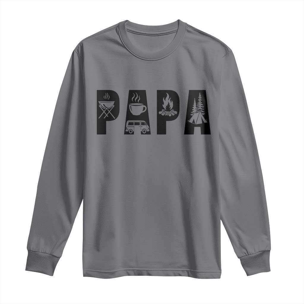 Camping Papa Long Sleeve Shirt Camper Dad Fathers Day Gift