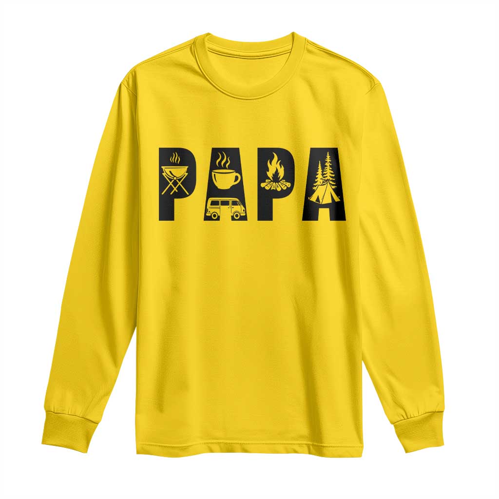 Camping Papa Long Sleeve Shirt Camper Dad Fathers Day Gift