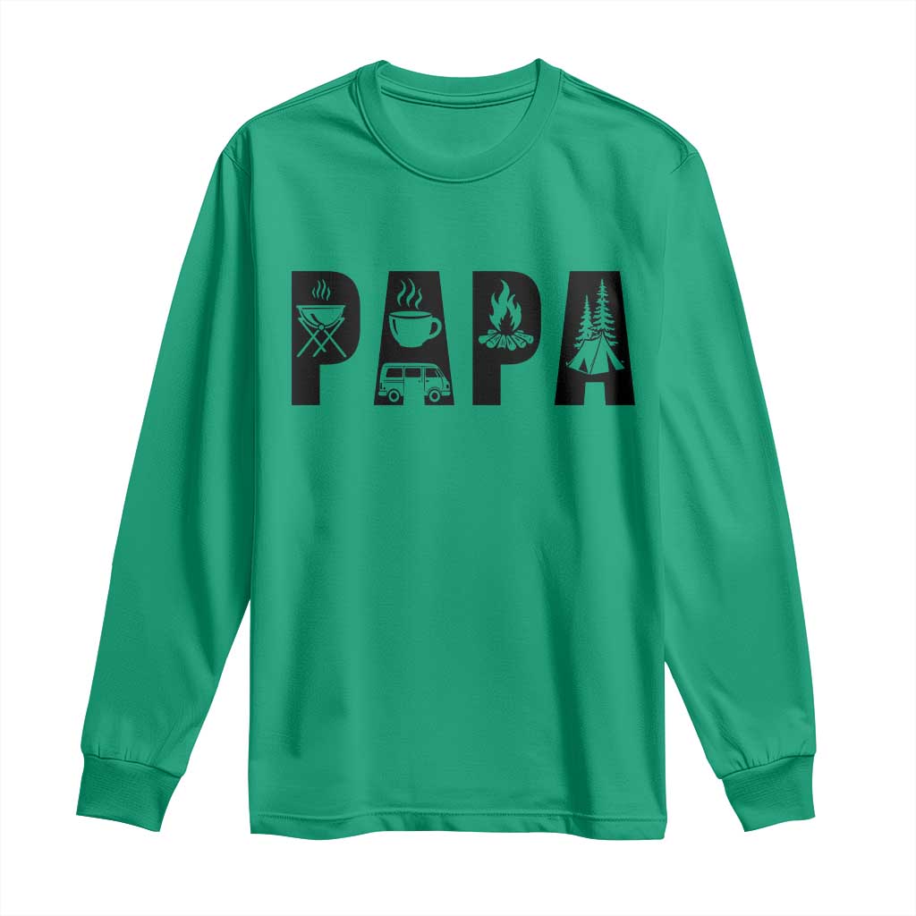 Camping Papa Long Sleeve Shirt Camper Dad Fathers Day Gift