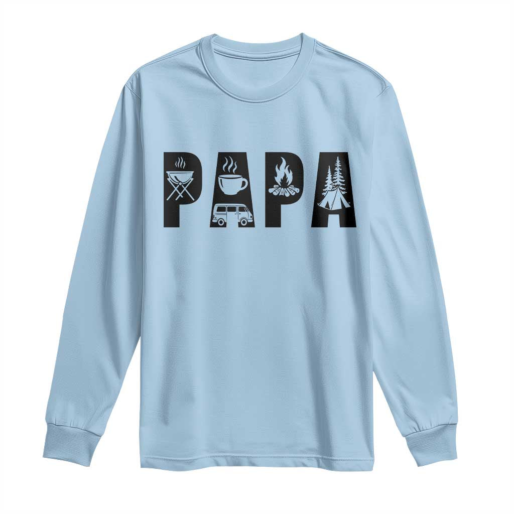 Camping Papa Long Sleeve Shirt Camper Dad Fathers Day Gift