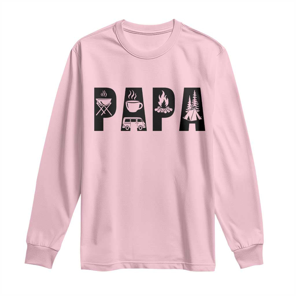 Camping Papa Long Sleeve Shirt Camper Dad Fathers Day Gift