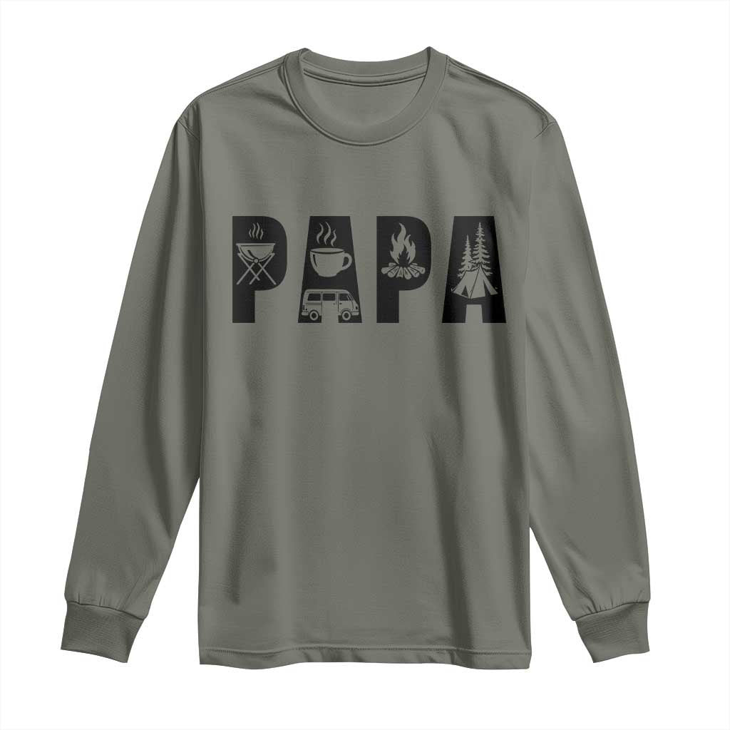 Camping Papa Long Sleeve Shirt Camper Dad Fathers Day Gift