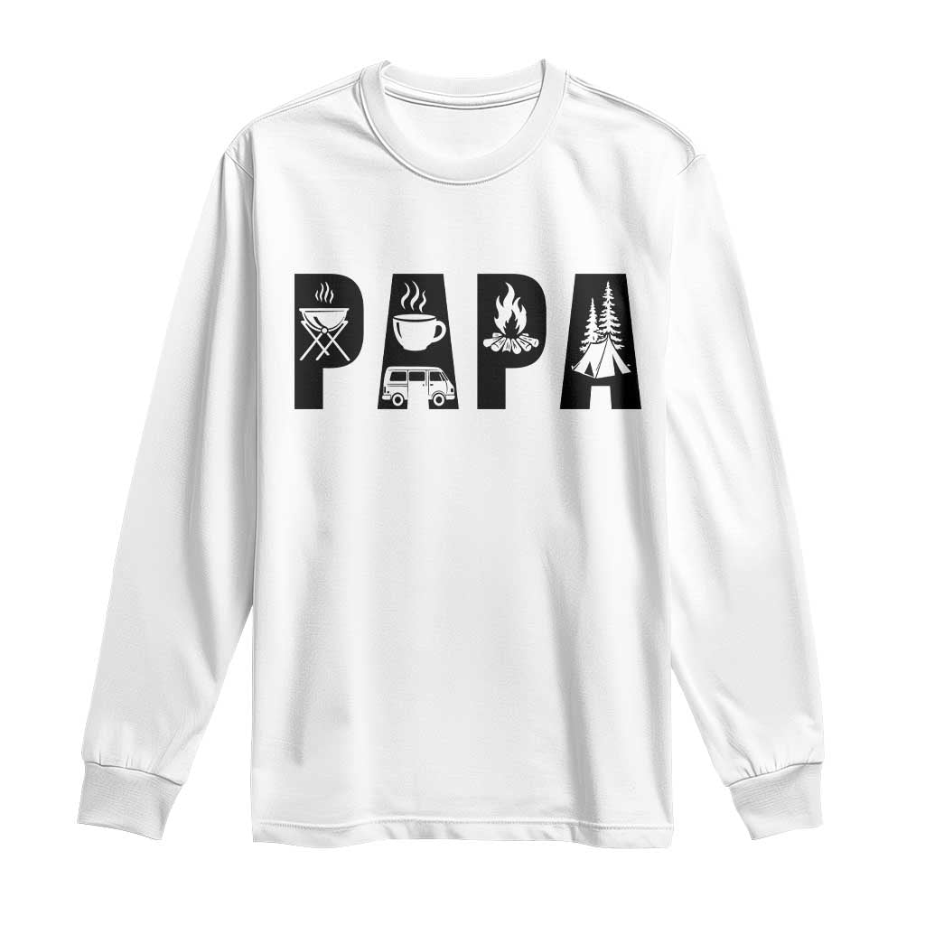 Camping Papa Long Sleeve Shirt Camper Dad Fathers Day Gift