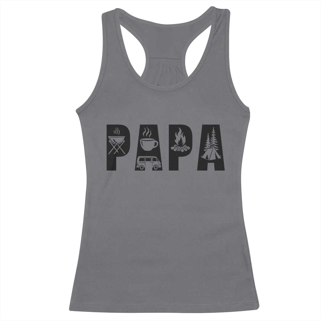 Camping Papa Racerback Tank Top Camper Dad Fathers Day Gift