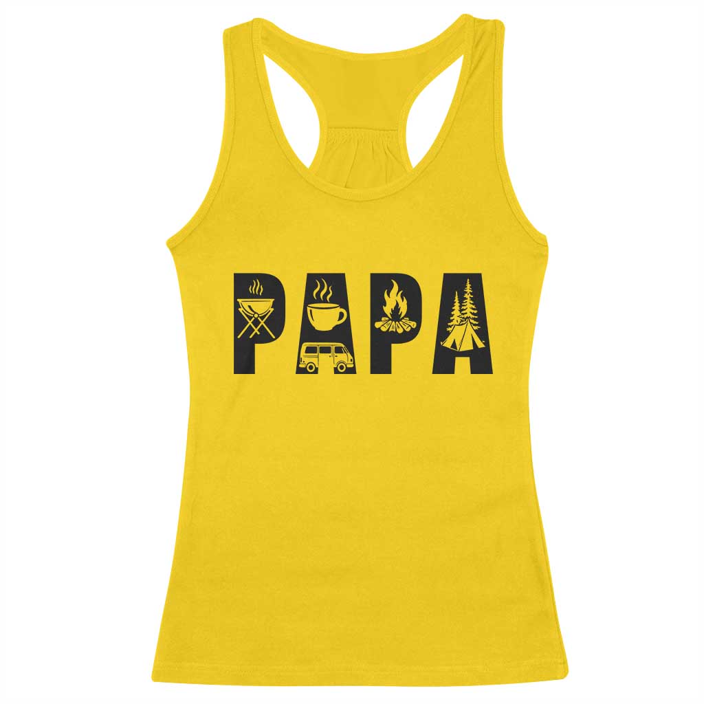 Camping Papa Racerback Tank Top Camper Dad Fathers Day Gift