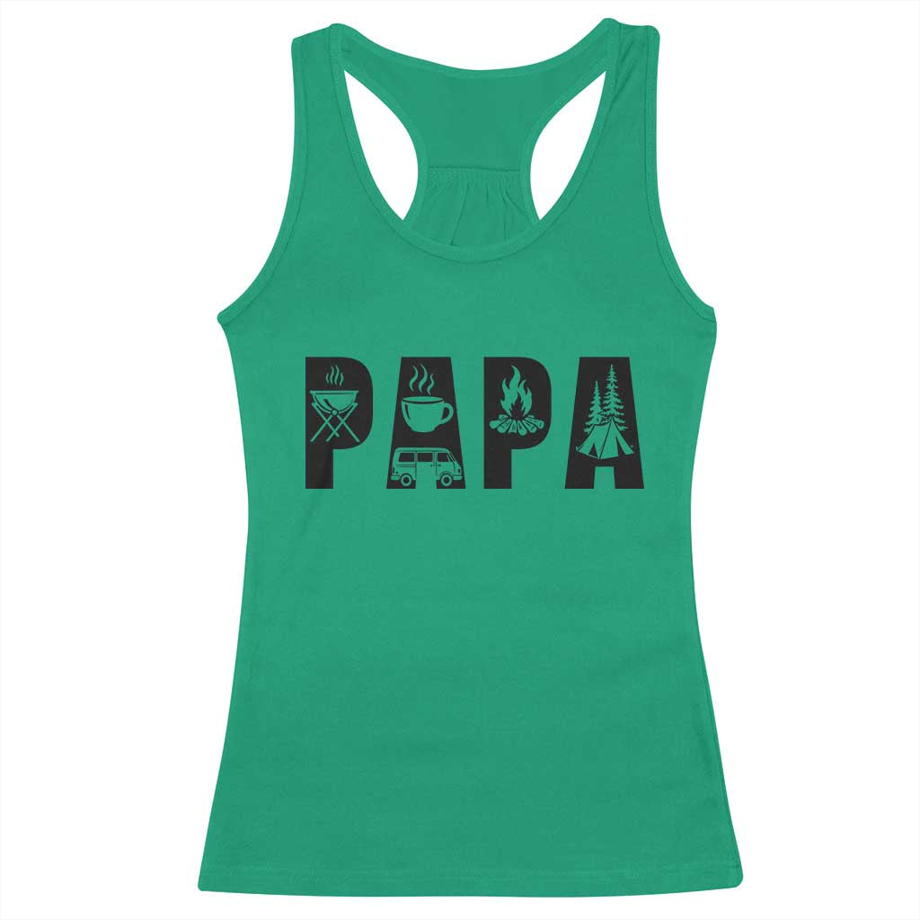 Camping Papa Racerback Tank Top Camper Dad Fathers Day Gift