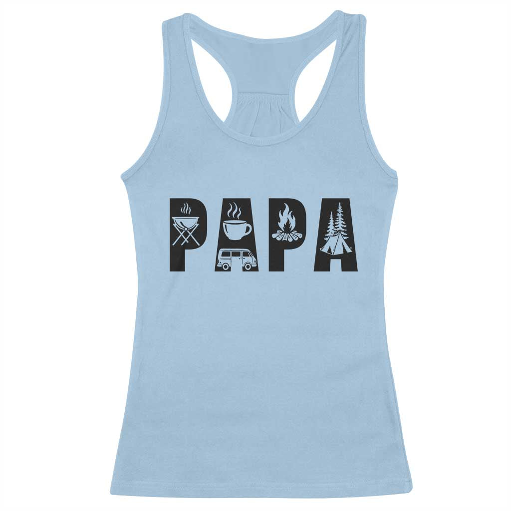 Camping Papa Racerback Tank Top Camper Dad Fathers Day Gift