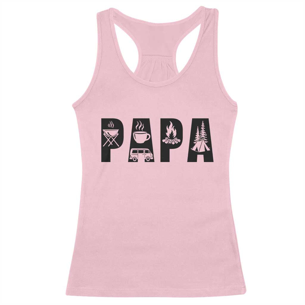 Camping Papa Racerback Tank Top Camper Dad Fathers Day Gift