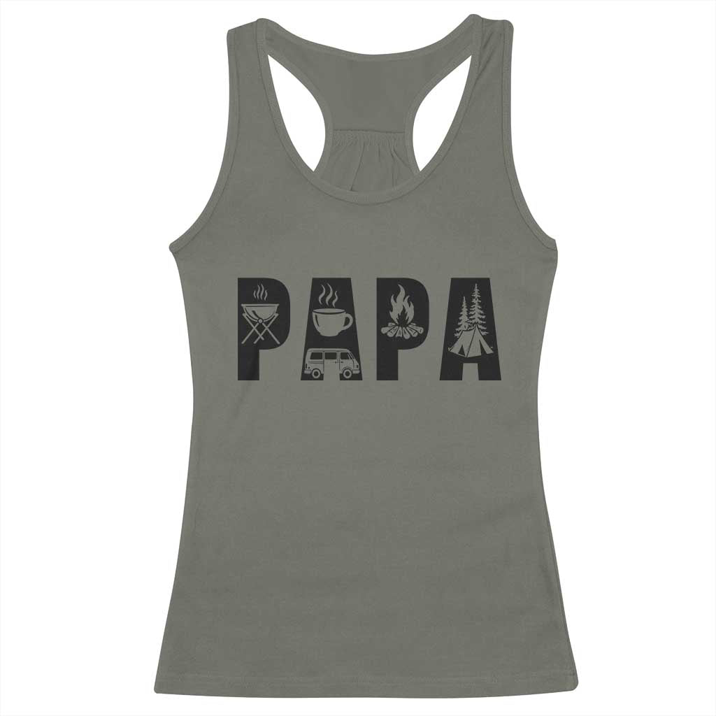 Camping Papa Racerback Tank Top Camper Dad Fathers Day Gift