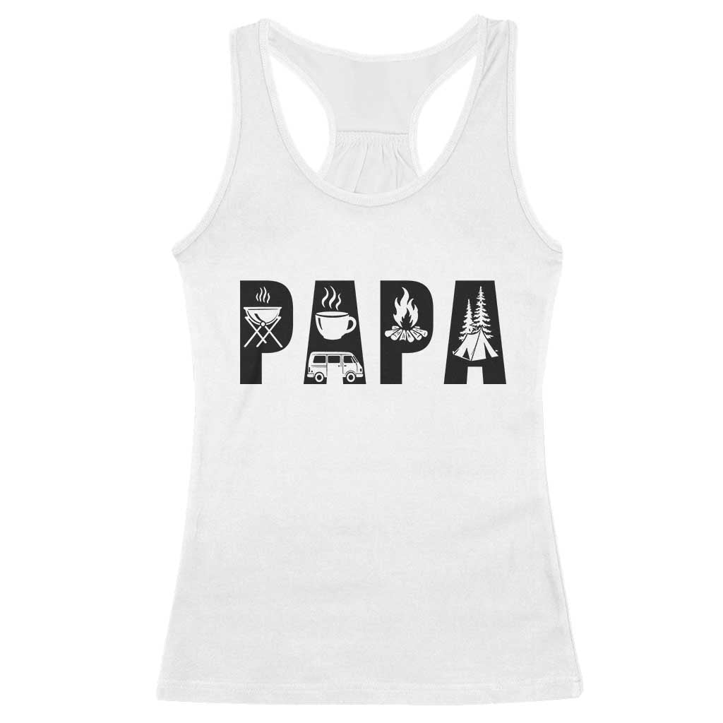 Camping Papa Racerback Tank Top Camper Dad Fathers Day Gift