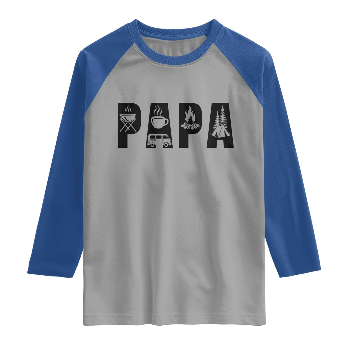 Camping Papa Raglan Shirt Camper Dad Fathers Day Gift